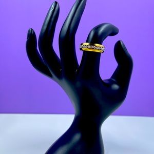 NWOT Gold Plated Stainless Steel and CZ Stone Band Ring